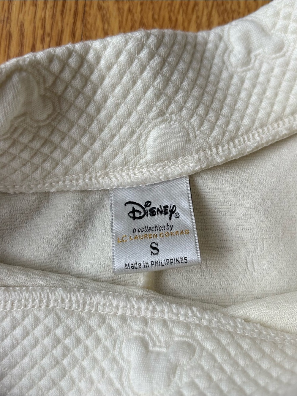 Disney Lauren Conrad cream Mickey Mouse puff print twirl a line skirt sz S - Picture 3 of 7